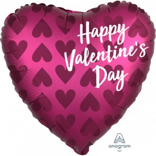 Happy Valentine's Day Pomegranate Satin Luxe Balloon